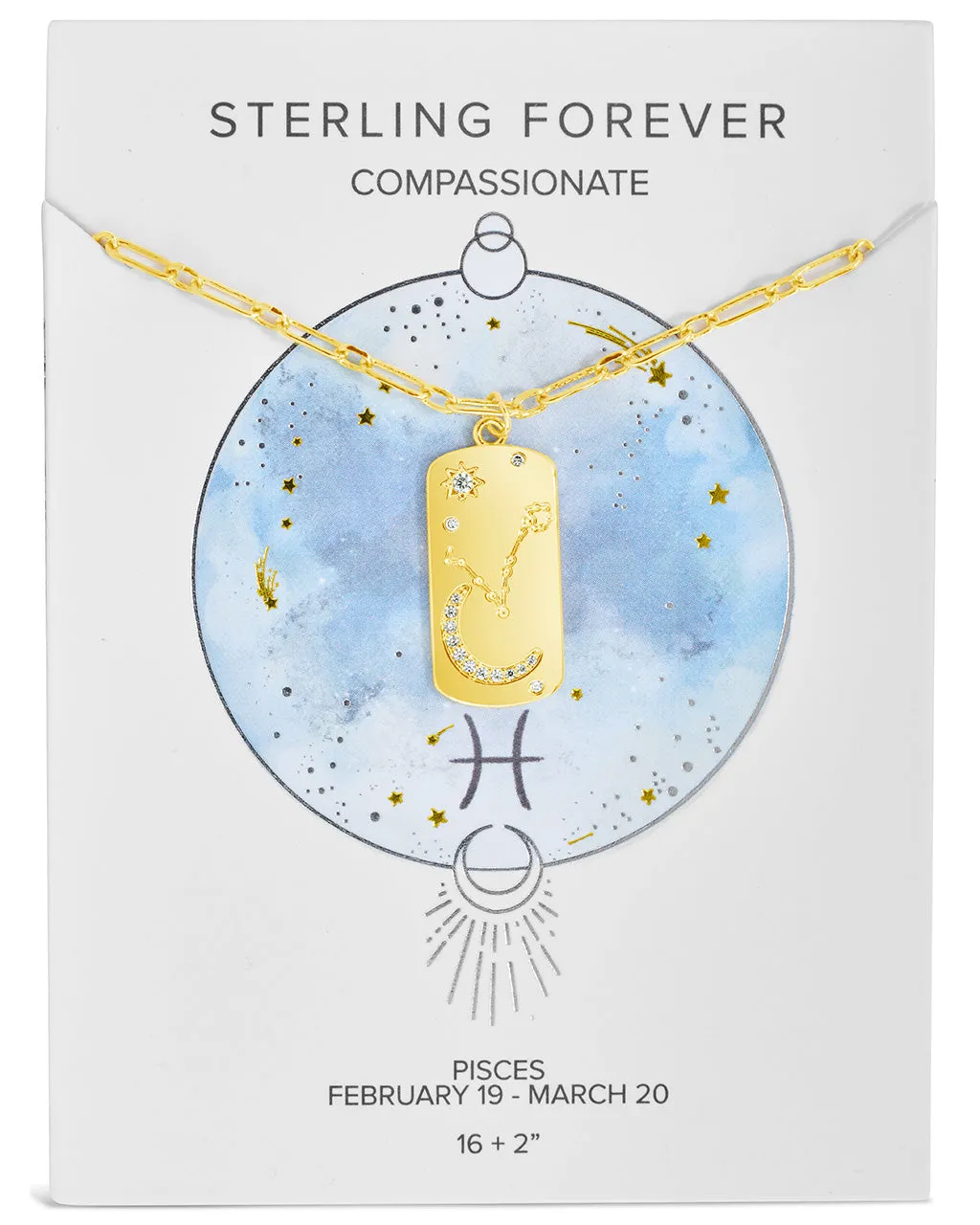 CZ Constellation Dog Tag Pendant Necklace