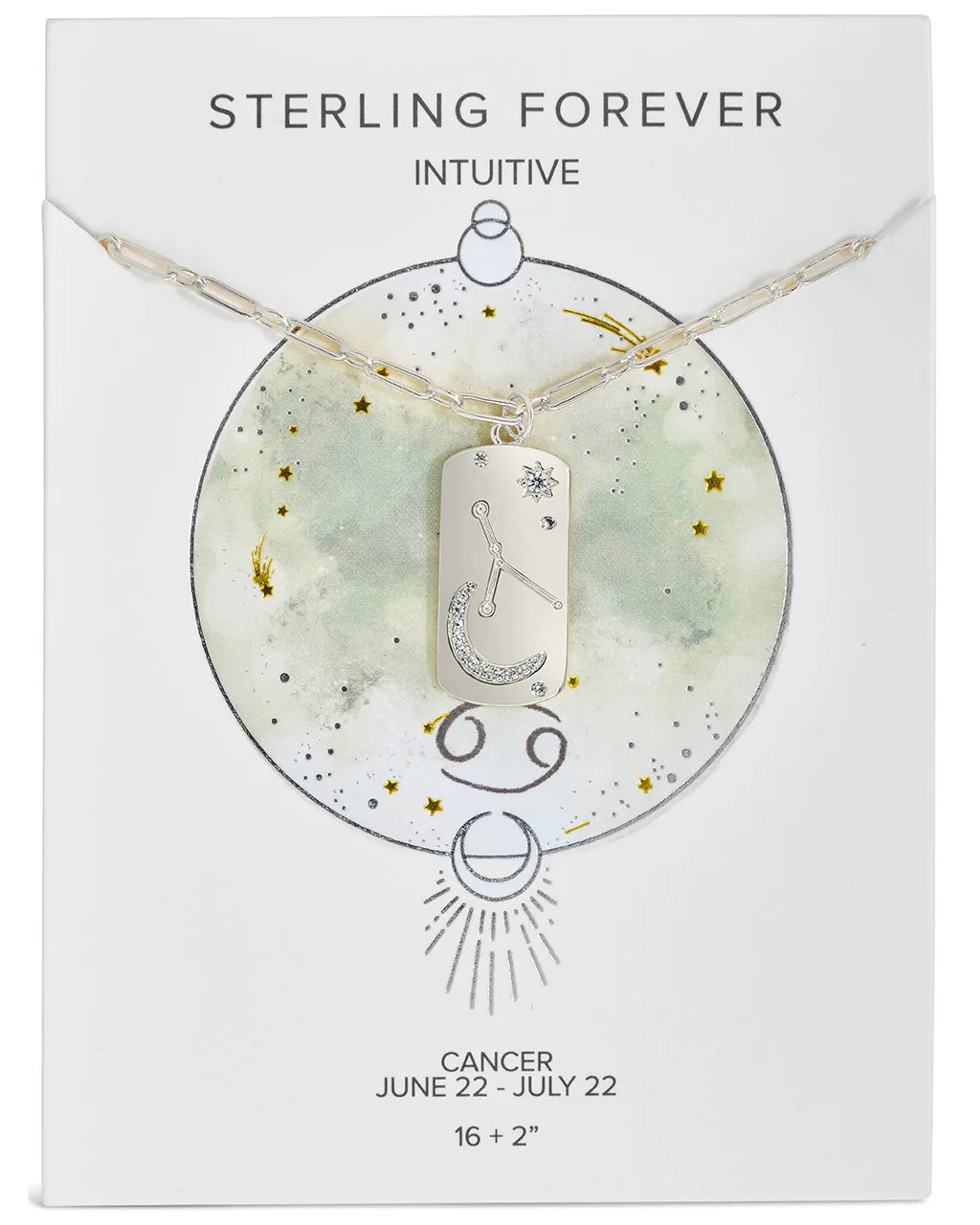 CZ Constellation Dog Tag Pendant Necklace
