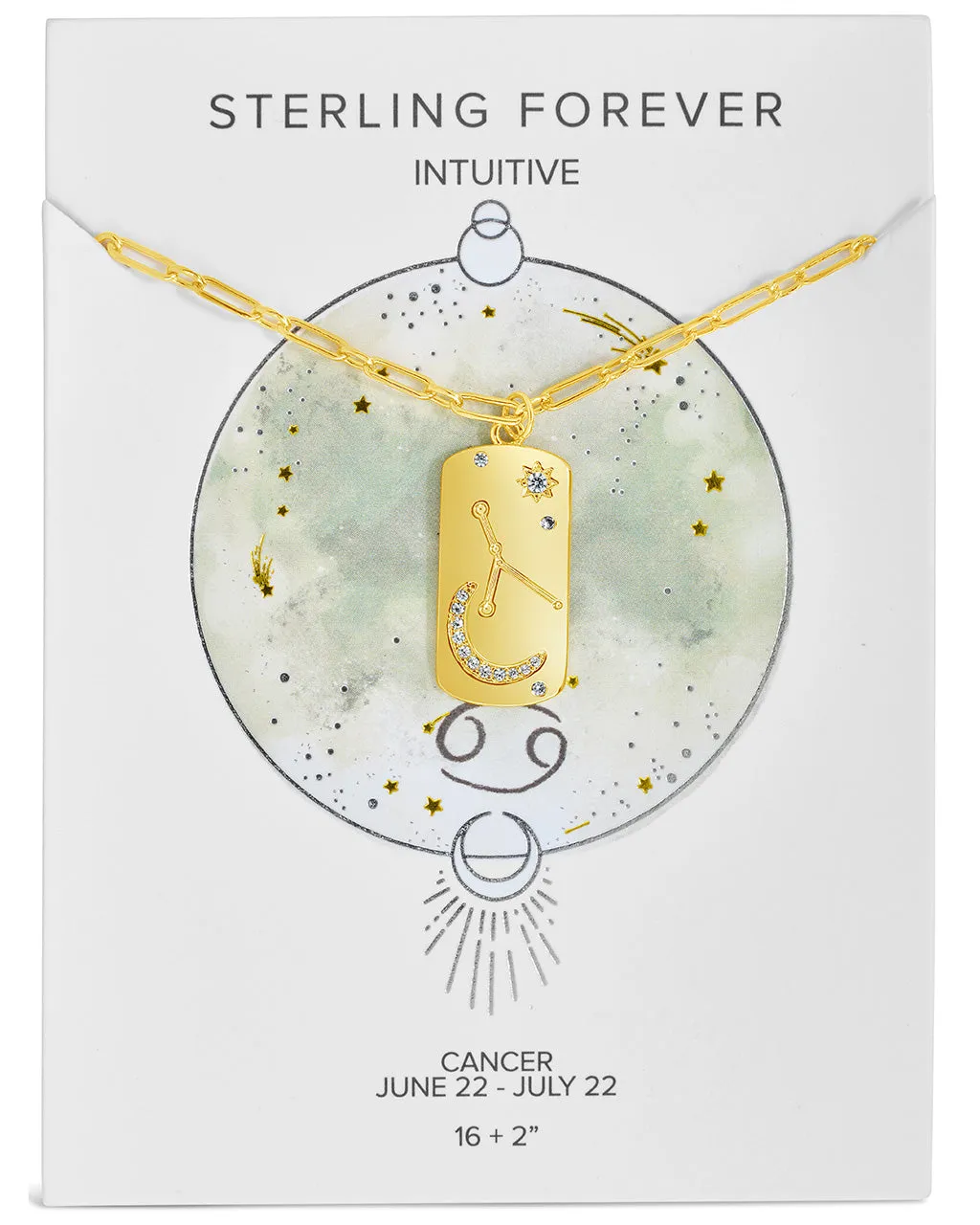 CZ Constellation Dog Tag Pendant Necklace