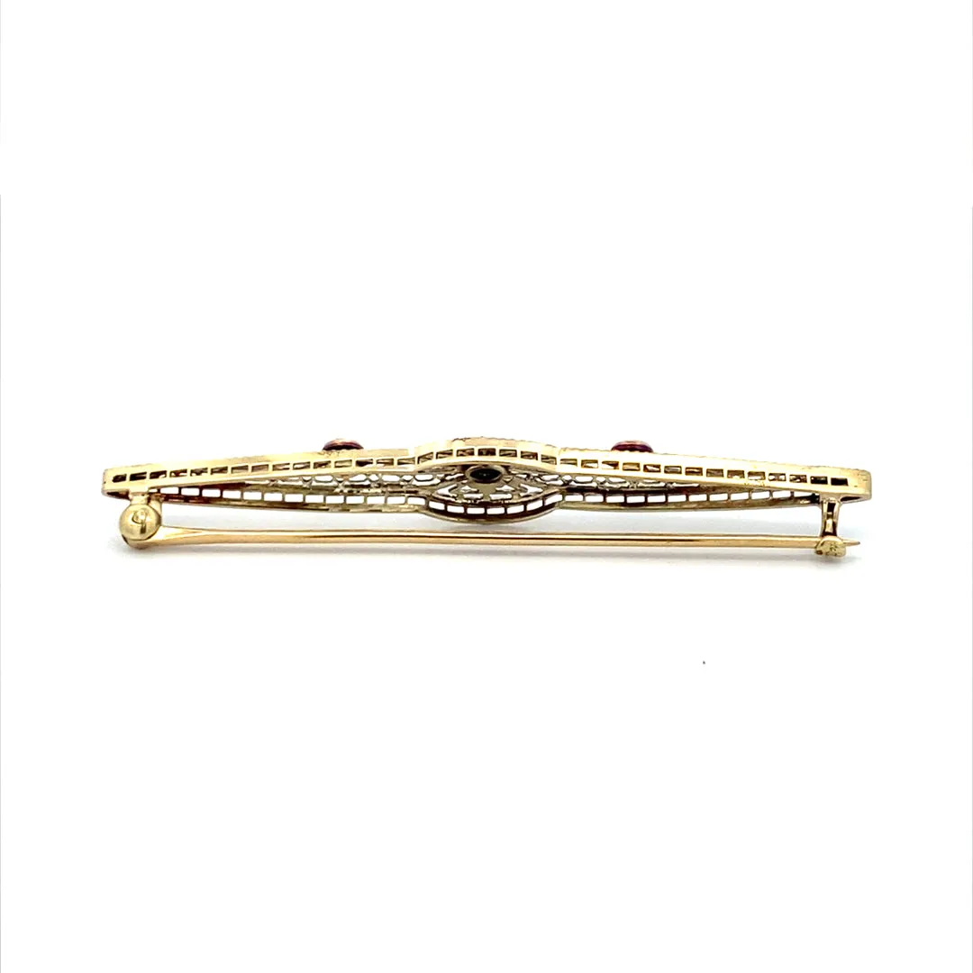 Estatet White Gold Sapphire & Diamond Pin/Brooch