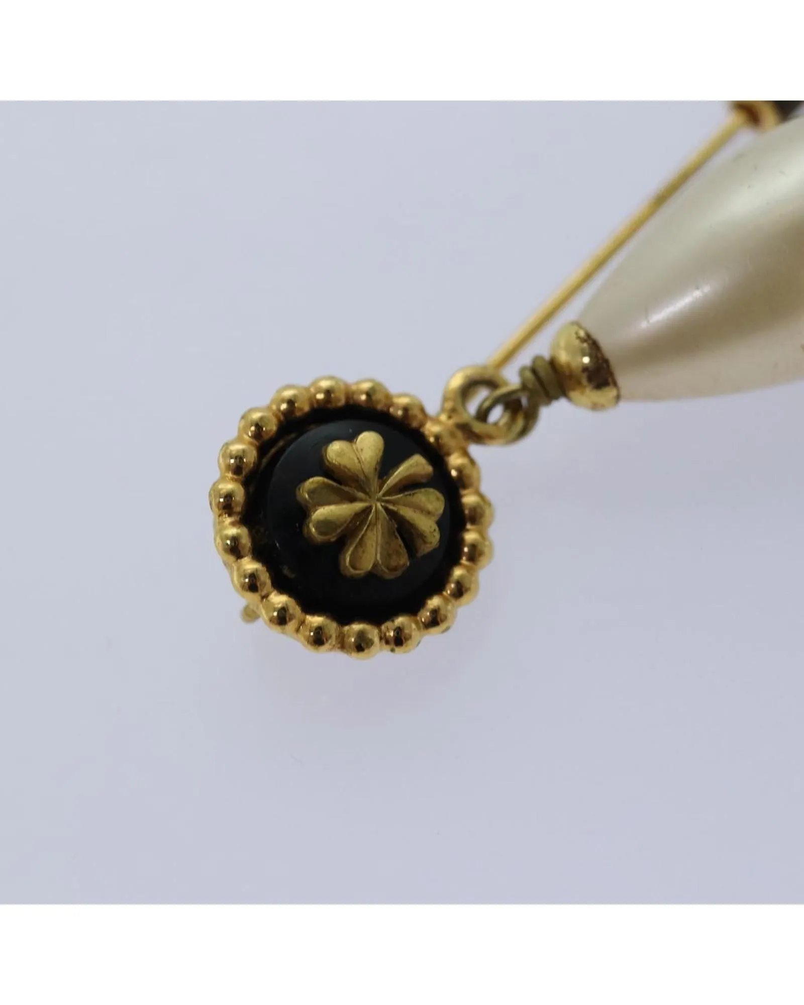 Exquisite Pearl Embellished CC Brooch