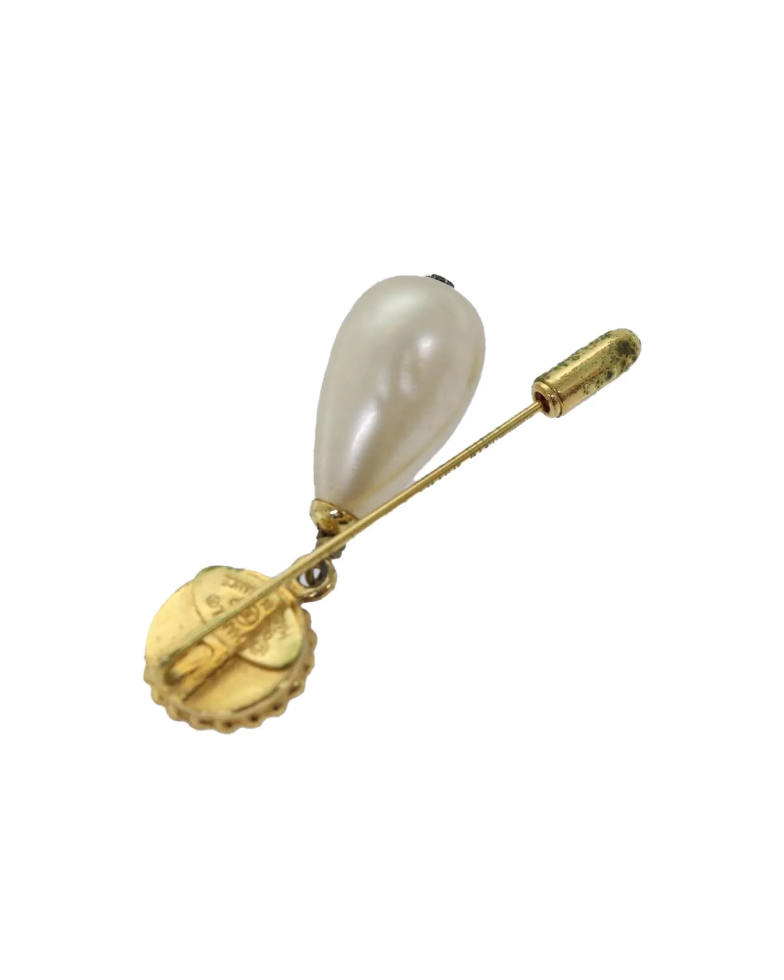 Exquisite Pearl Embellished CC Brooch