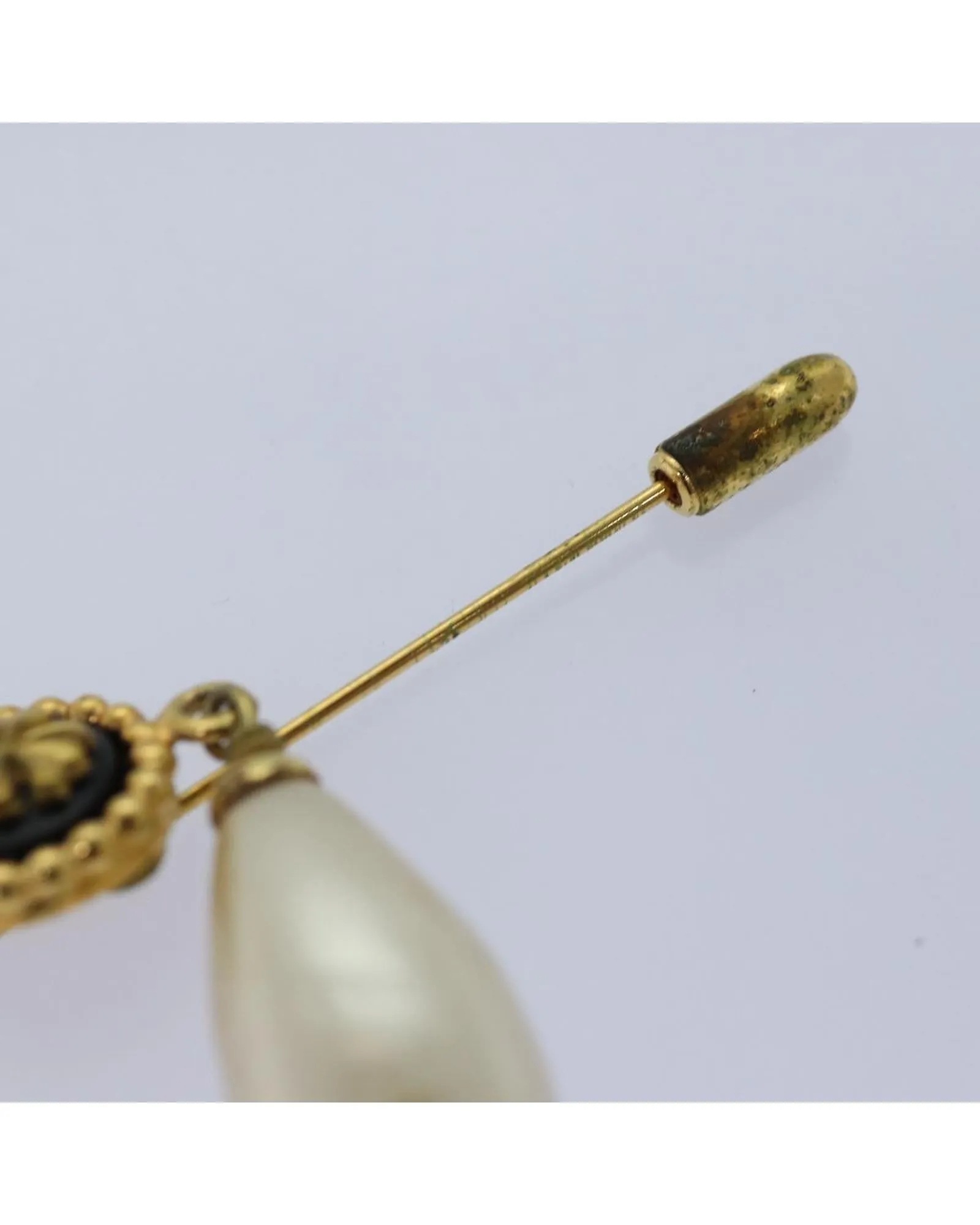 Exquisite Pearl Embellished CC Brooch