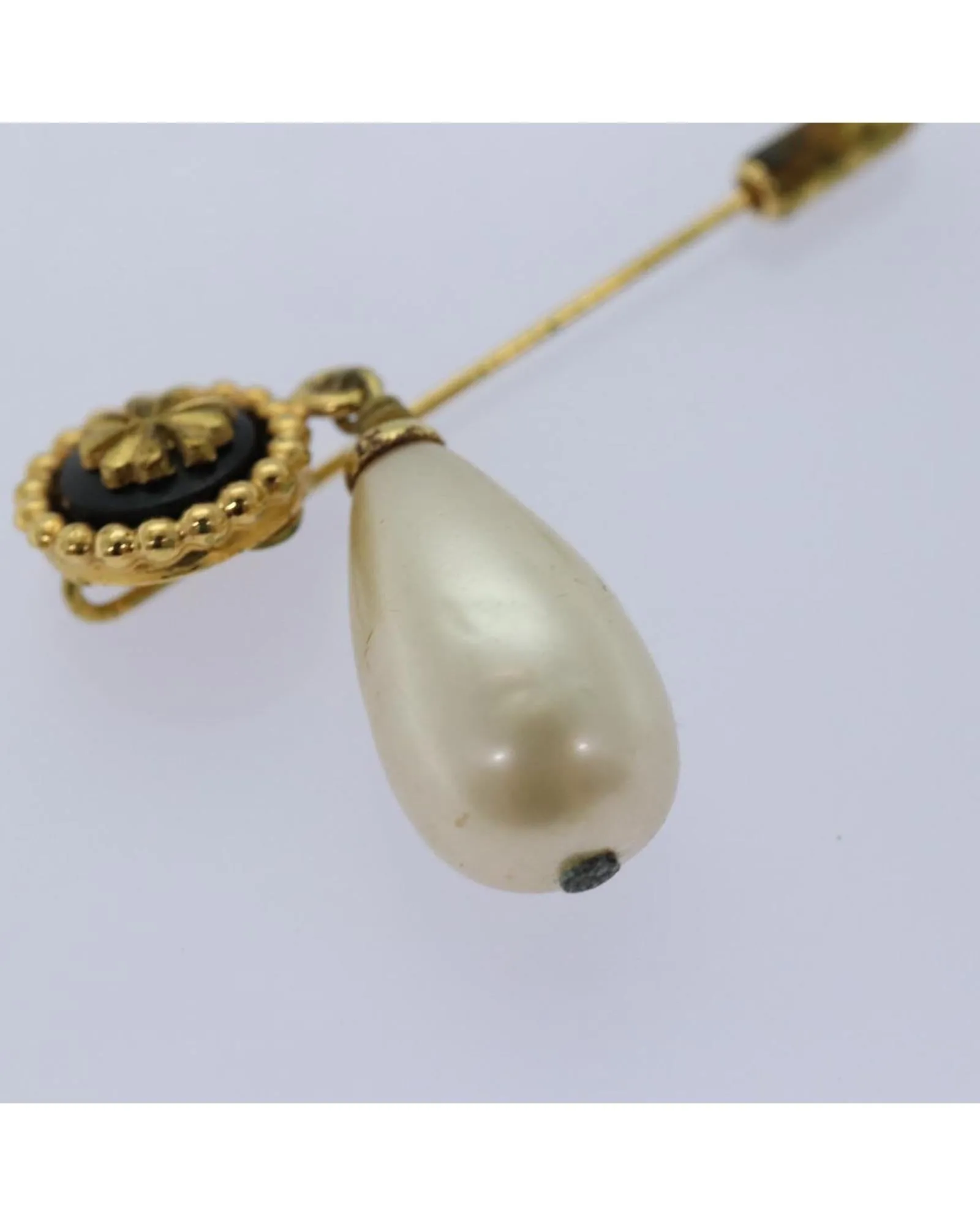 Exquisite Pearl Embellished CC Brooch