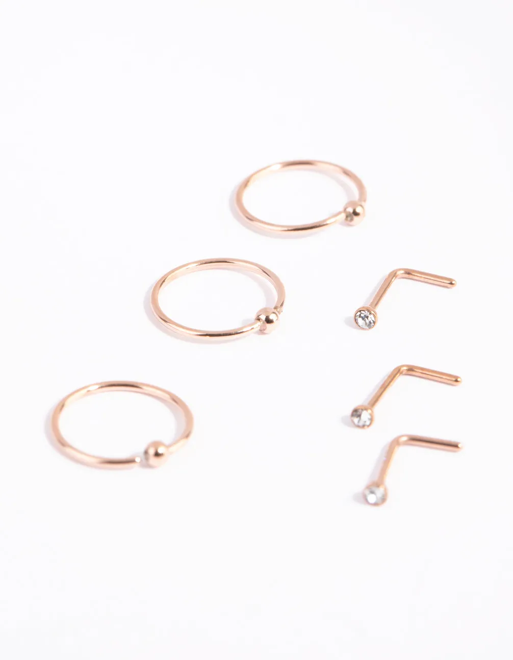 Fine Gold Nose Ring 6-Pack