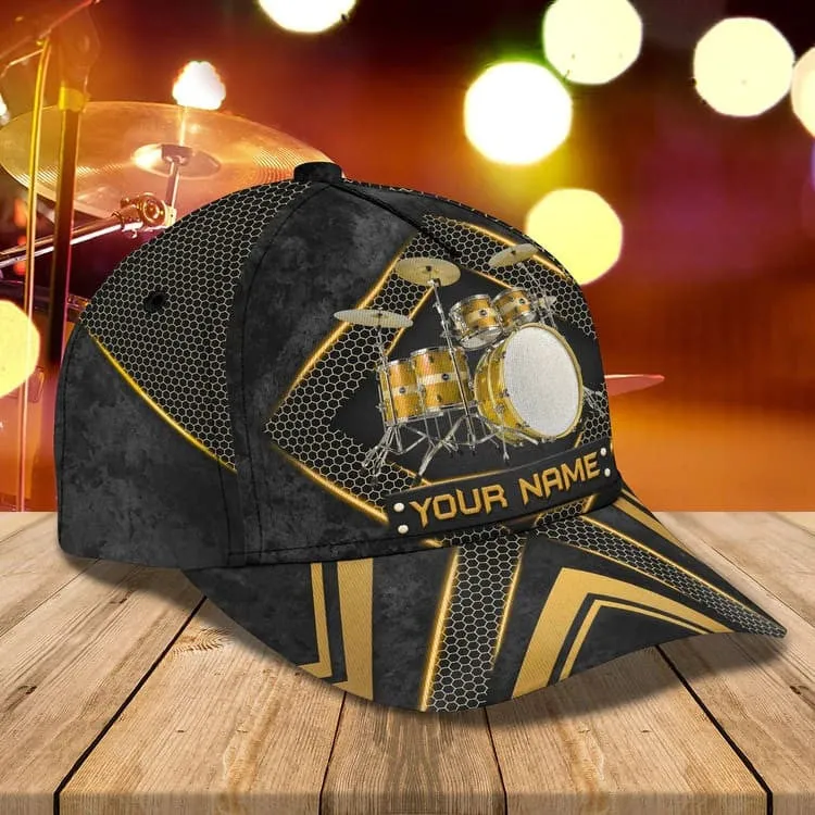Gift For Drummer, Personalized Drummer Hat 3D Cap All Over Prints for Drummer, Drummer Gifts For Him