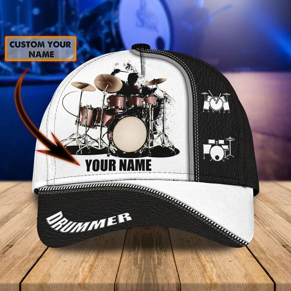 Gift For Drummer, Personalized Drummer Hat 3D Cap All Over Prints for Drummer, Drummer Gifts For Him