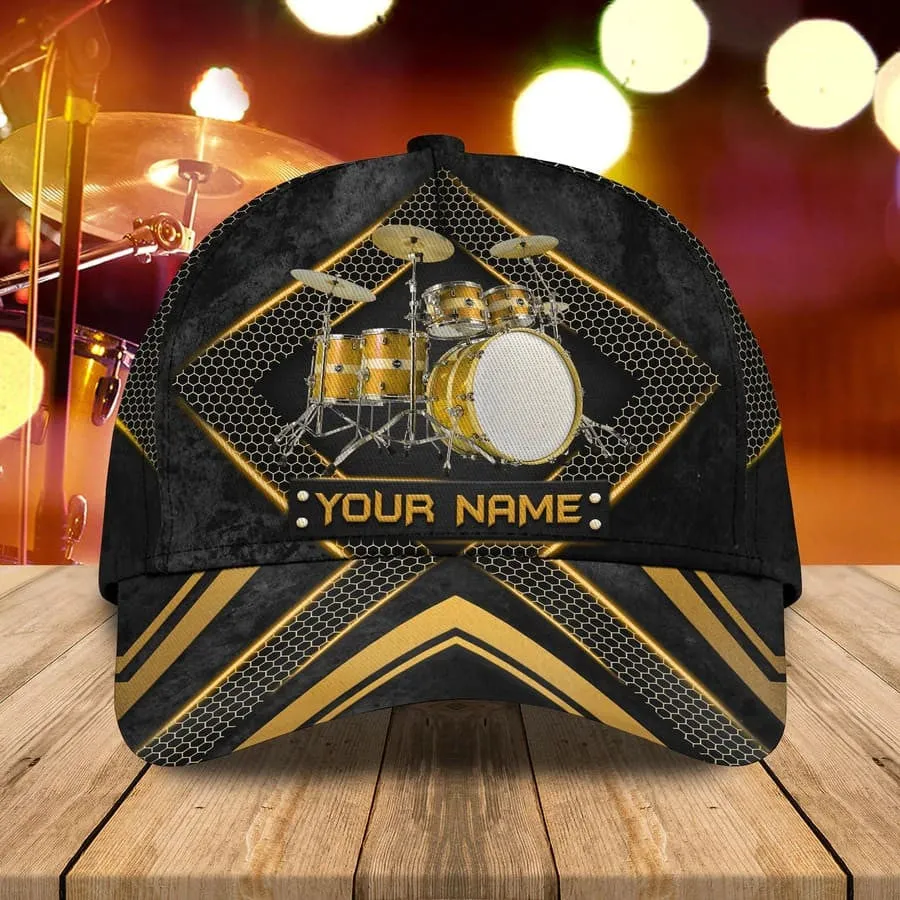 Gift For Drummer, Personalized Drummer Hat 3D Cap All Over Prints for Drummer, Drummer Gifts For Him
