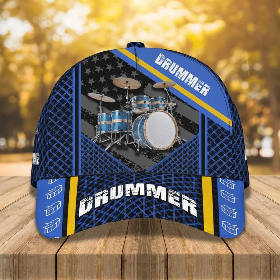 Gift For Drummer, Personalized Drummer Hat 3D Cap All Over Prints for Drummer, Drummer Gifts For Him