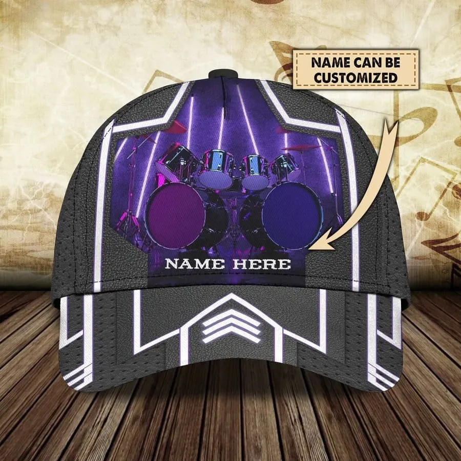 Gift For Drummer, Personalized Drummer Hat 3D Cap All Over Prints for Drummer, Drummer Gifts For Him