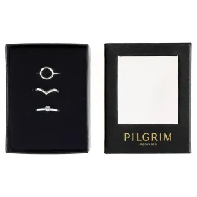 GIFT SET, recycled 3-in-1 set, stack rings, silver-plated