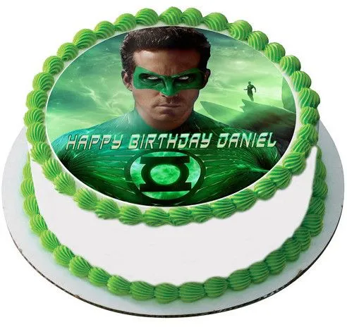 Green Lantern - Edible Cake Topper OR Cupcake Topper, Decor