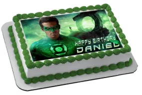 Green Lantern - Edible Cake Topper OR Cupcake Topper, Decor