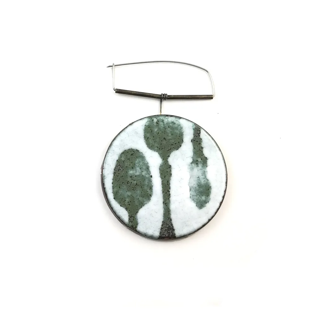 Green Spoons brooch