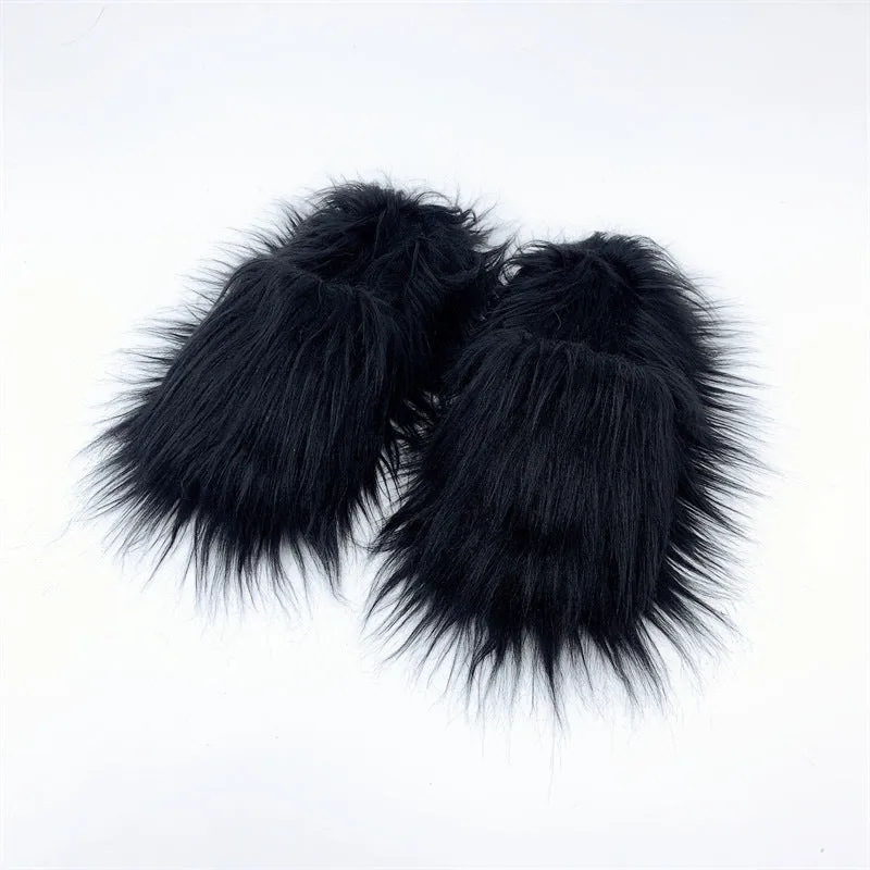 Home Slippers Sheep Long Hair Woolen Slipper