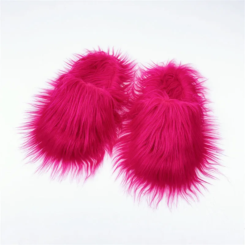 Home Slippers Sheep Long Hair Woolen Slipper