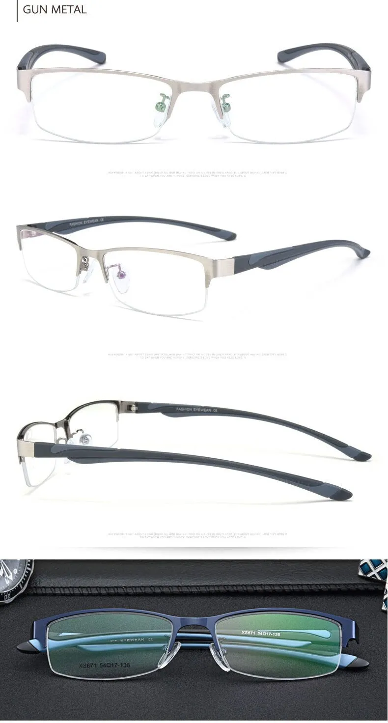 Hotochki Unisex Semi Rim Stainless Steel Alloy Frame Reading Glasses Xs671