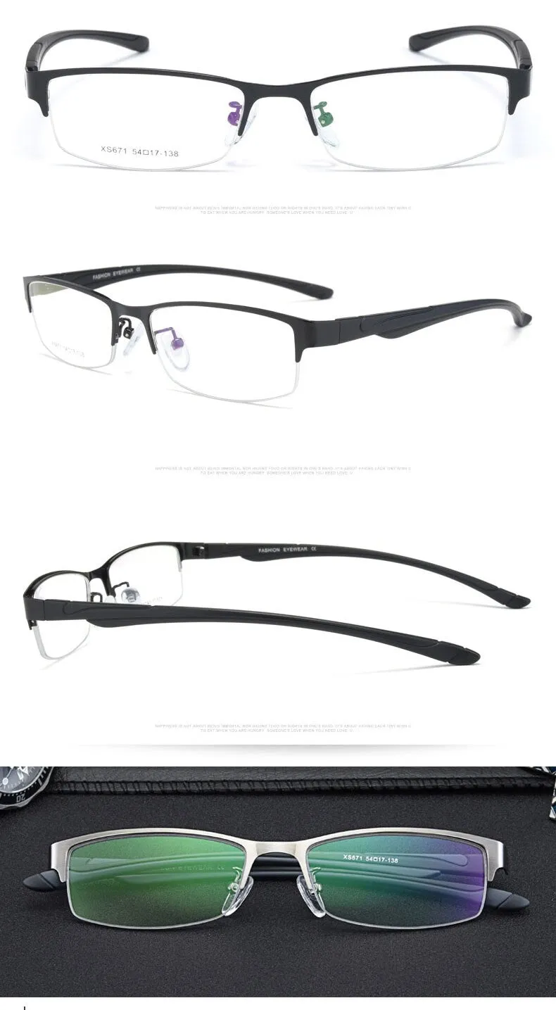 Hotochki Unisex Semi Rim Stainless Steel Alloy Frame Reading Glasses Xs671