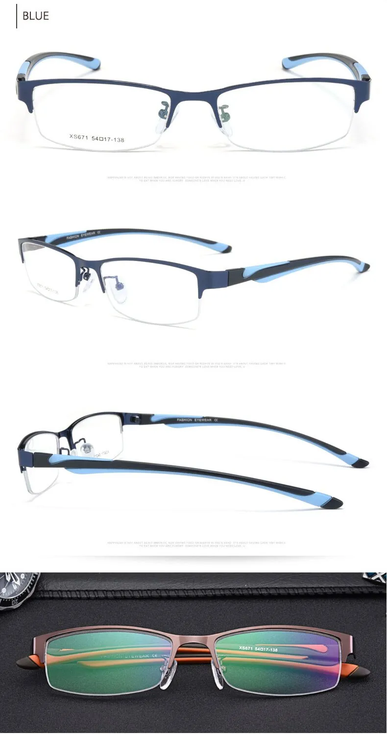 Hotochki Unisex Semi Rim Stainless Steel Alloy Frame Reading Glasses Xs671