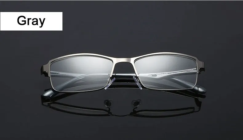 Hotochky Unisex Full Rim Square Stainless Steel Non Spherical Reading Glasses T076