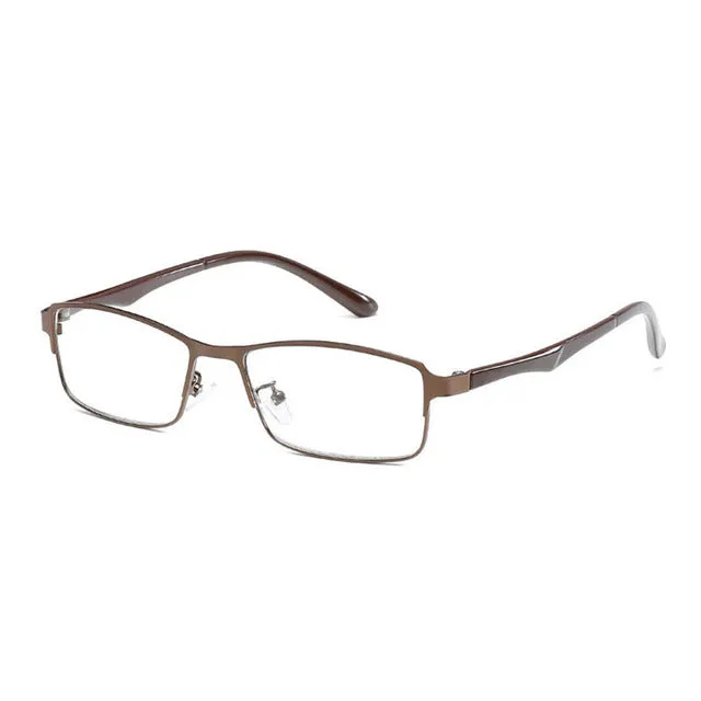 Hotochky Unisex Full Rim Square Stainless Steel Non Spherical Reading Glasses T076