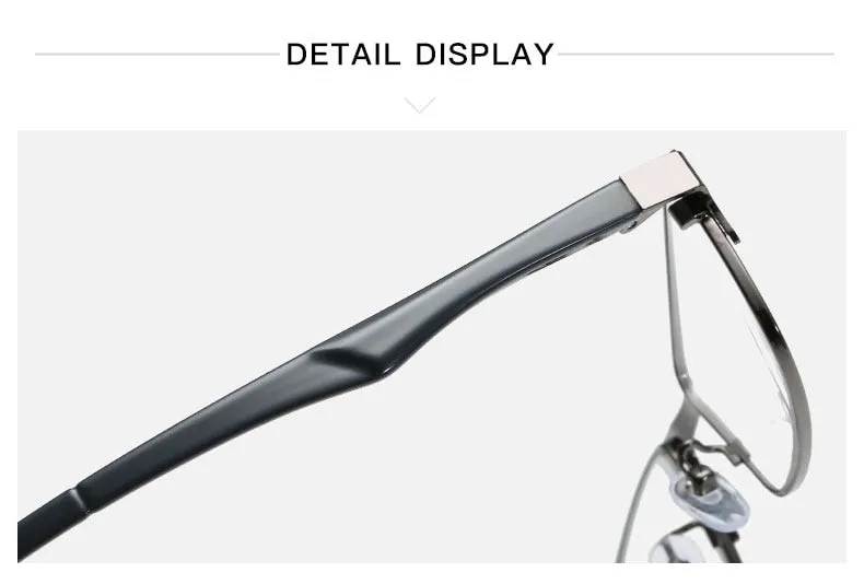 Hotochky Unisex Full Rim Square Stainless Steel Non Spherical Reading Glasses T076