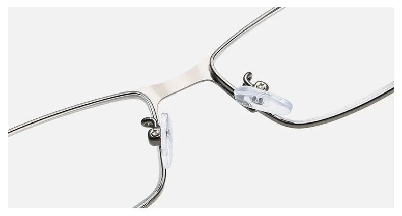 Hotochky Unisex Full Rim Square Stainless Steel Non Spherical Reading Glasses T076