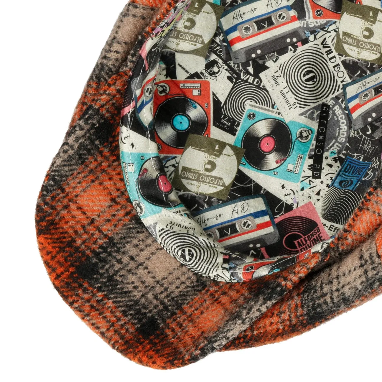 Kevalo Wool Check Flat Cap by Alfonso D'Este