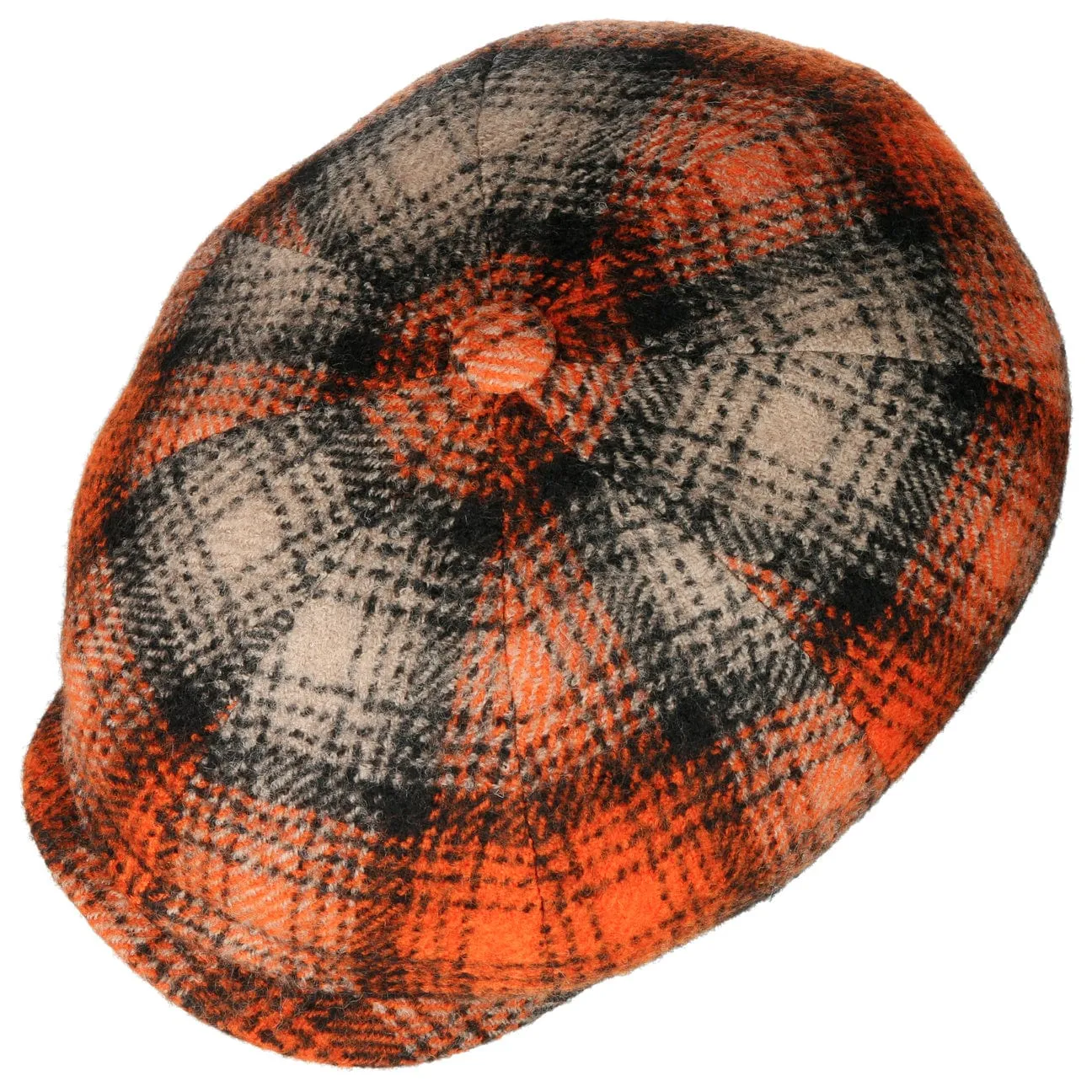 Kevalo Wool Check Flat Cap by Alfonso D'Este