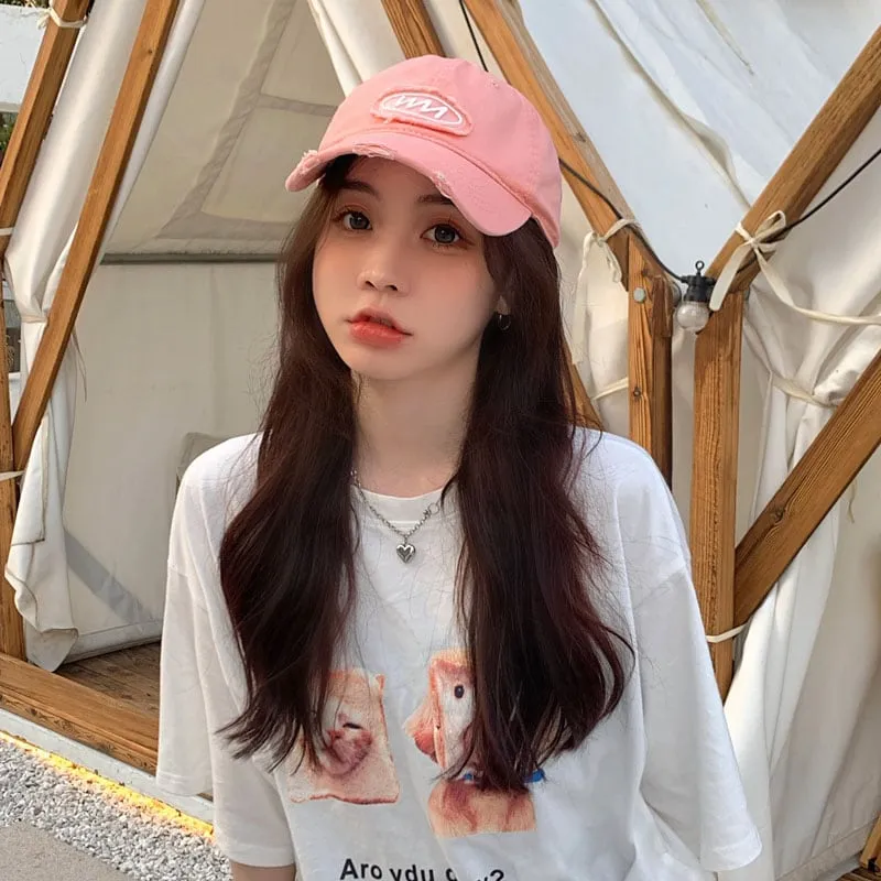 Korean Fashion Girl Pink Baseball Cap