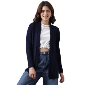 Latin Quarters Women's Navy Blue Full Sleeve Shrug_L