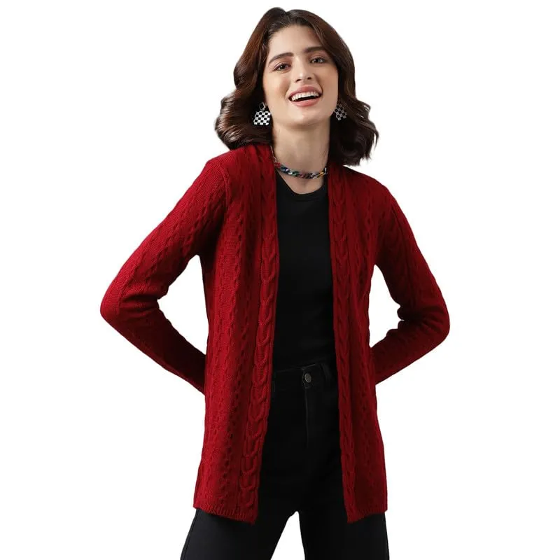 Latin Quarters Women's Red Full Sleeve Shrug_XL
