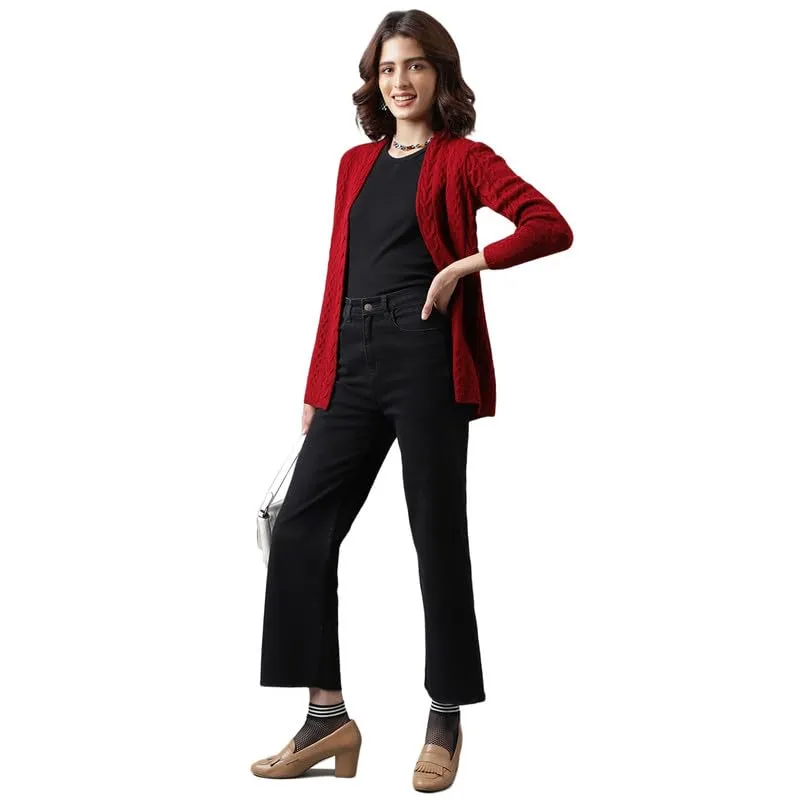 Latin Quarters Women's Red Full Sleeve Shrug_XL