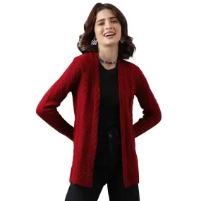 Latin Quarters Women's Red Full Sleeve Shrug_XL