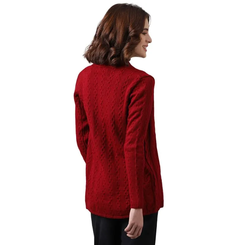 Latin Quarters Women's Red Full Sleeve Shrug_XL