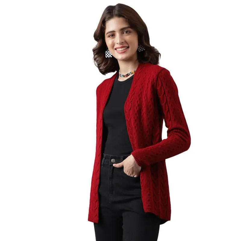 Latin Quarters Women's Red Full Sleeve Shrug_XL