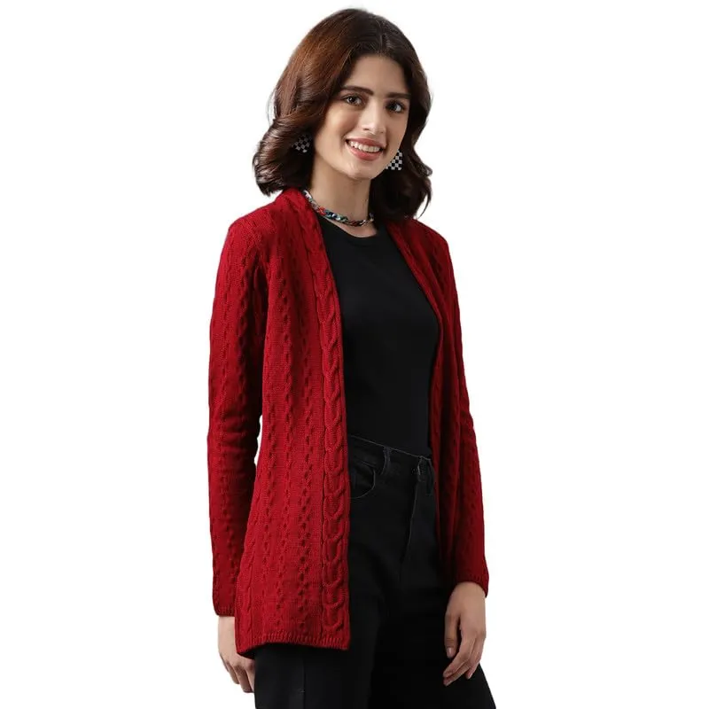 Latin Quarters Women's Red Full Sleeve Shrug_XL