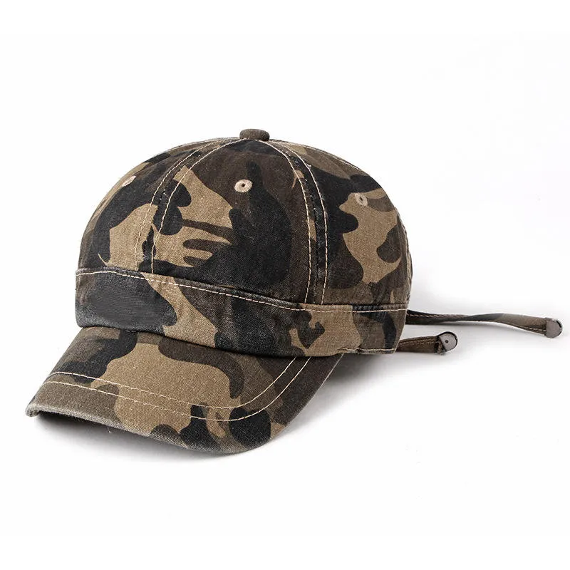 Men Women Washed Cotton Baseball Cap Outdoor Leisure Adjustable Peaked Dad Hat