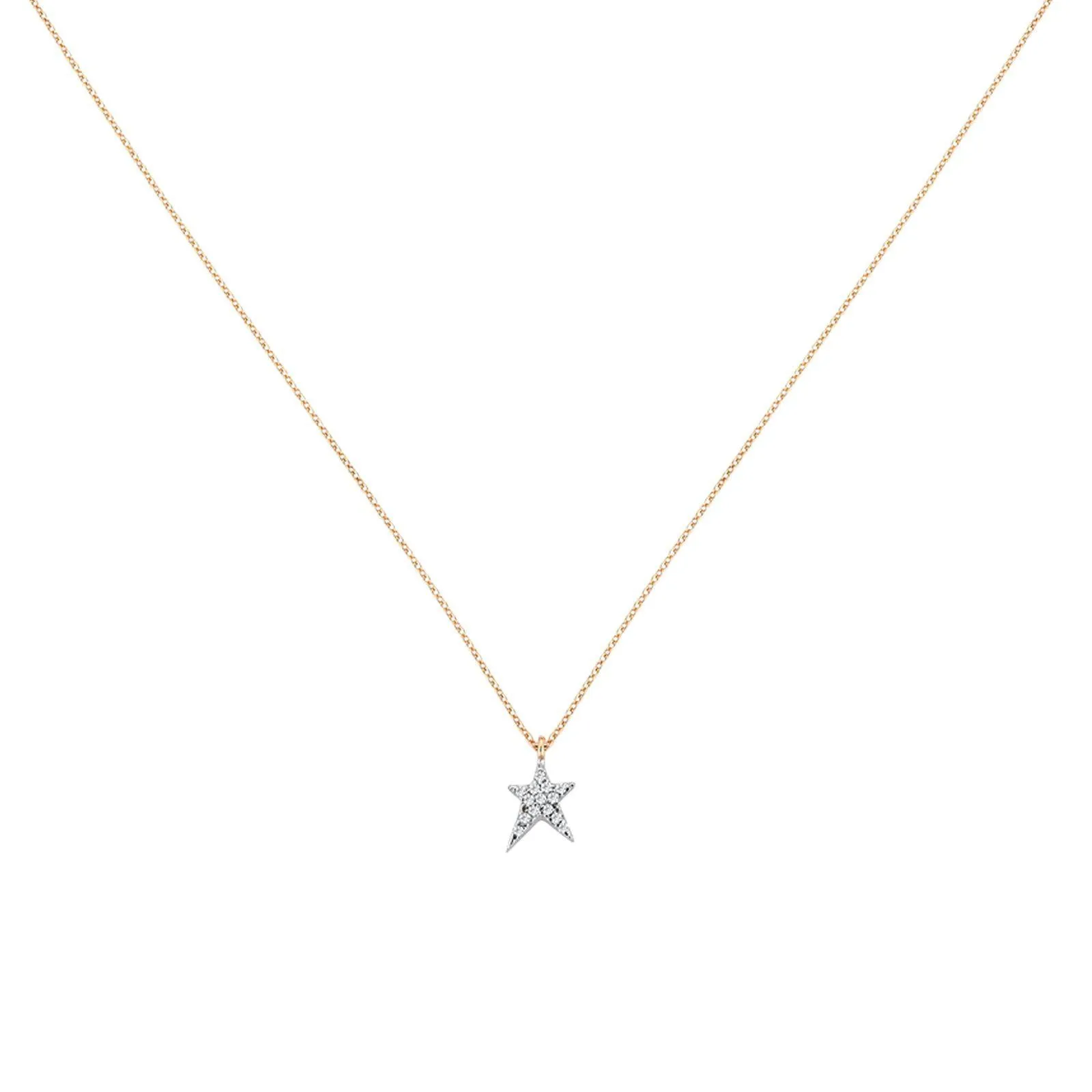 Mini Pave Struck Star Necklace