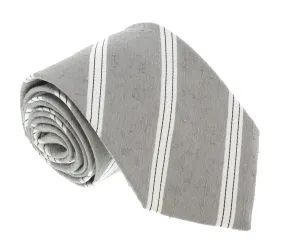 Missoni U4221 Gray/Cream Regimental Pure Silk Tie