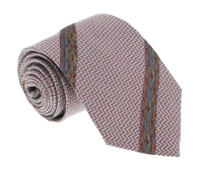 Missoni U4317 Pink/Silver Chevron Pure Silk Tie