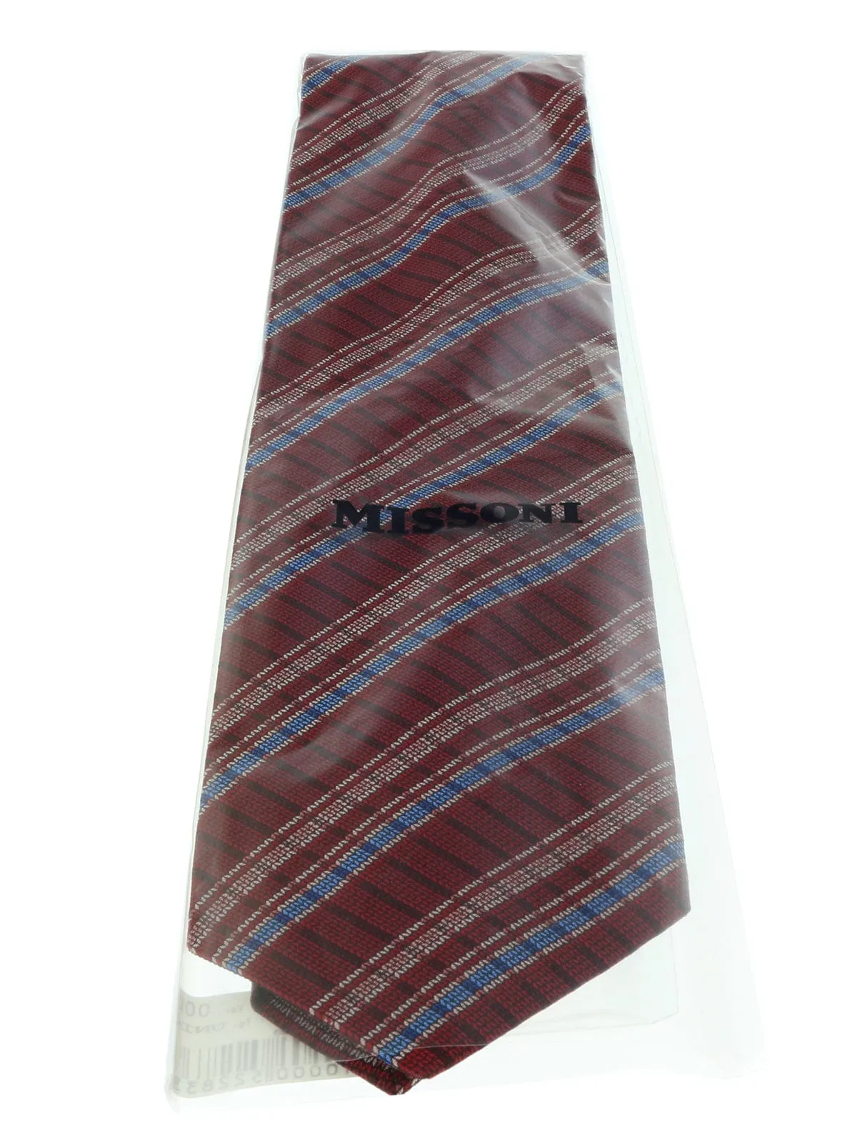 Missoni U4523 Red/Blue Madras Pure Silk Tie
