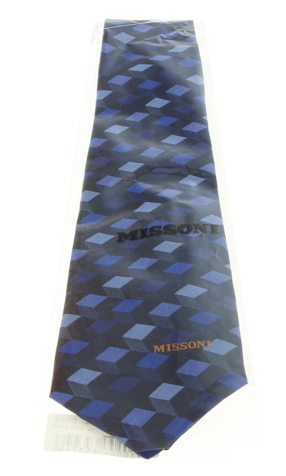 Missoni U5562 Navy/Silver Graphic Pure Silk Tie