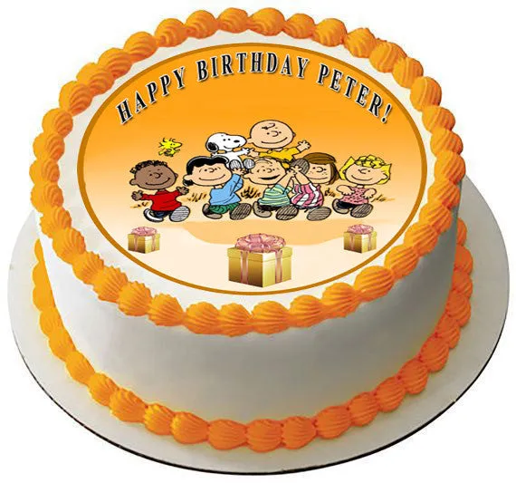 Peanuts Characters - Edible Birthday Cake Topper OR Cupcake Topper, Decor