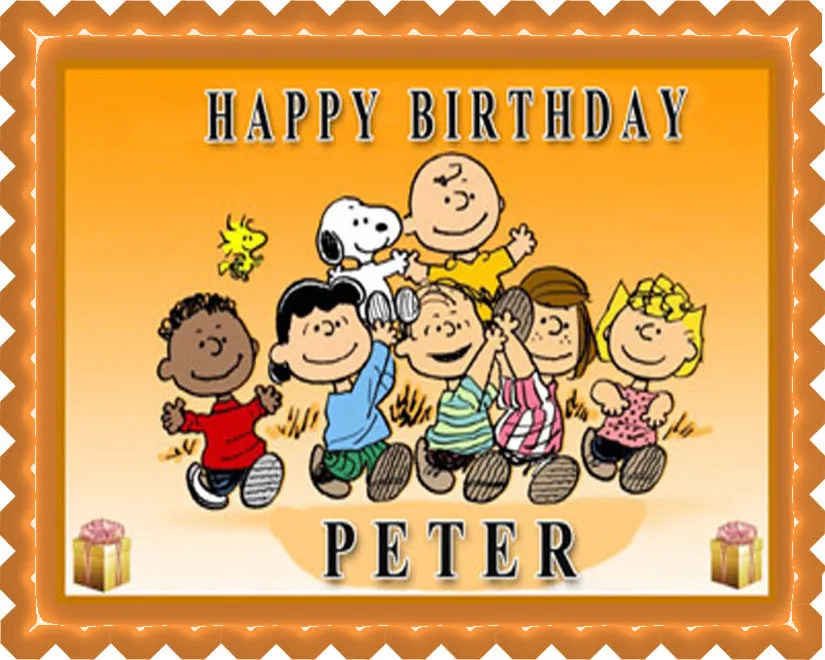 Peanuts Characters - Edible Birthday Cake Topper OR Cupcake Topper, Decor