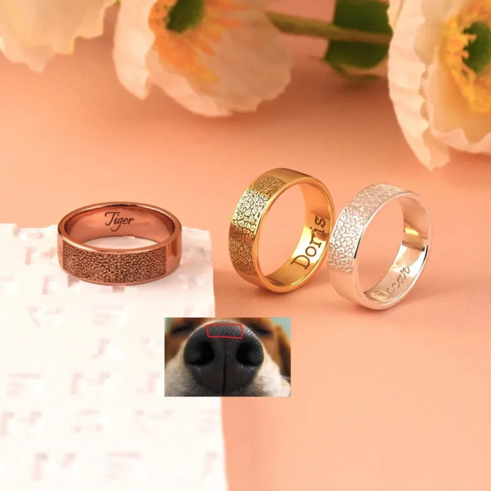 Personalized Dog Nose Print Ring