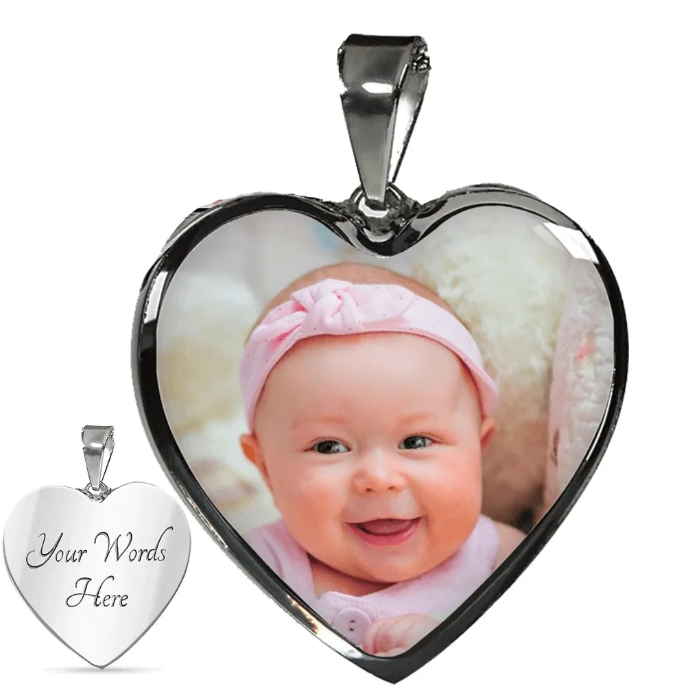 Personalized Heart  Photo Necklace