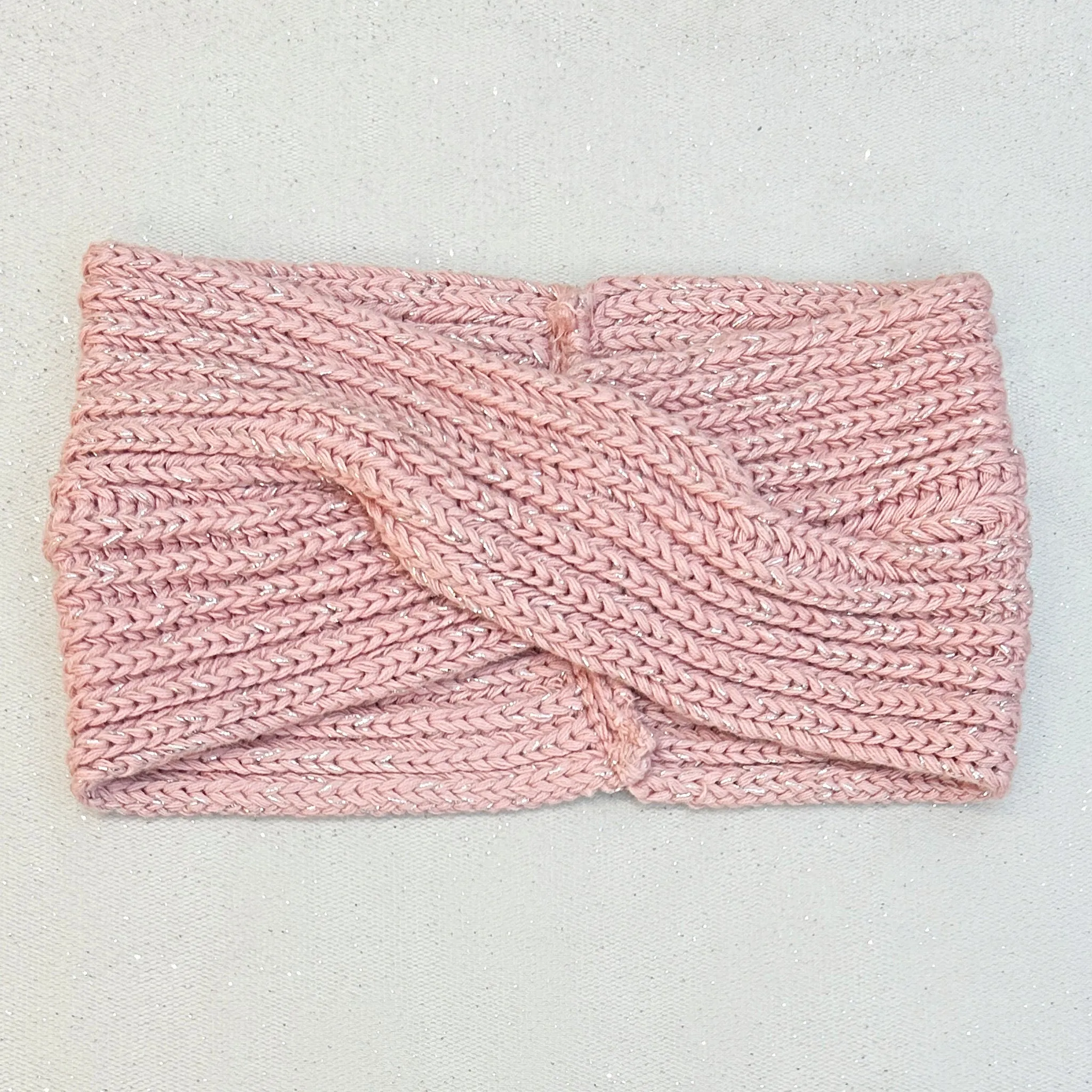 Pink Winter Headband Pink Ski Headband in Organic Cotton Lurex Sustainable