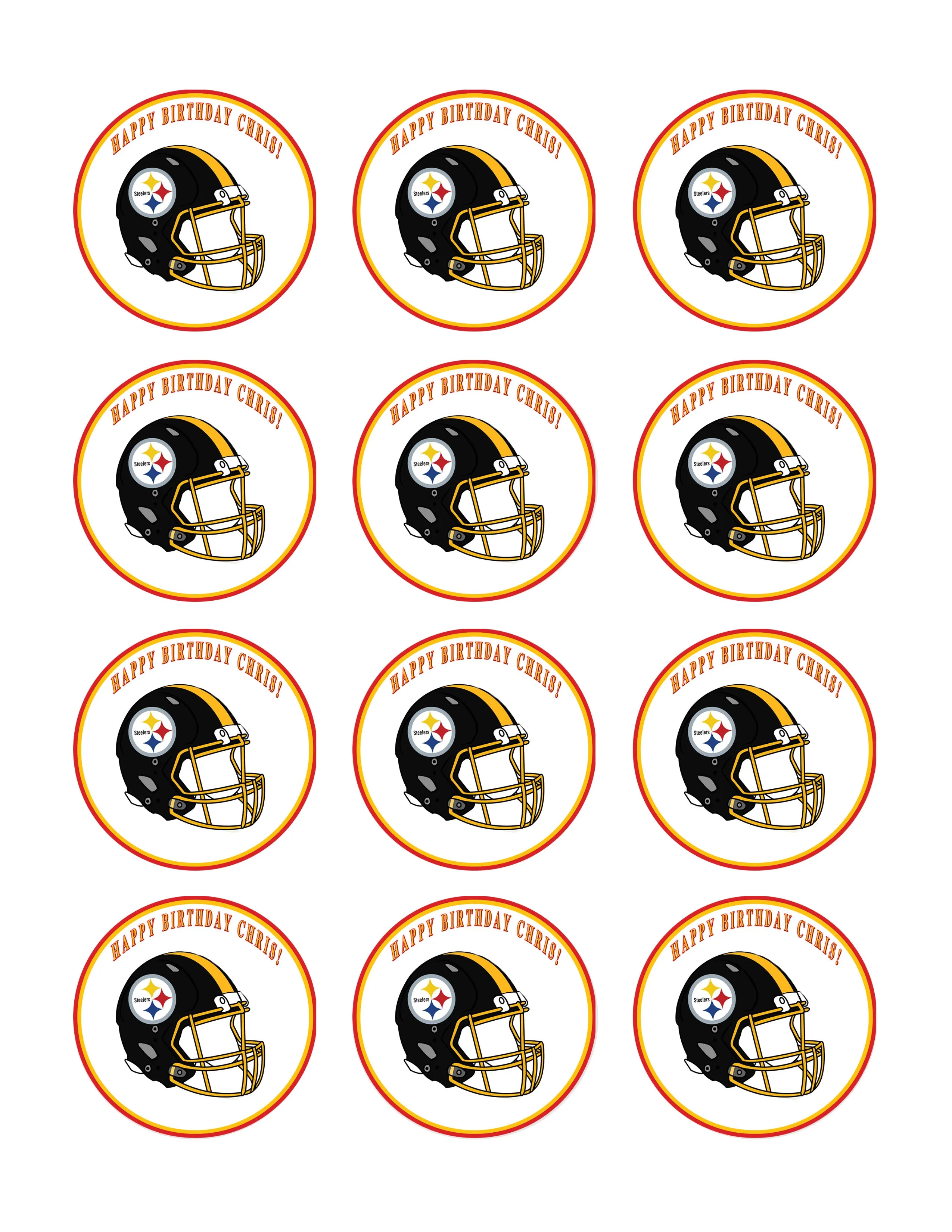 Pittsburgh Steelers - Edible Cake Topper OR Cupcake Topper, Decor