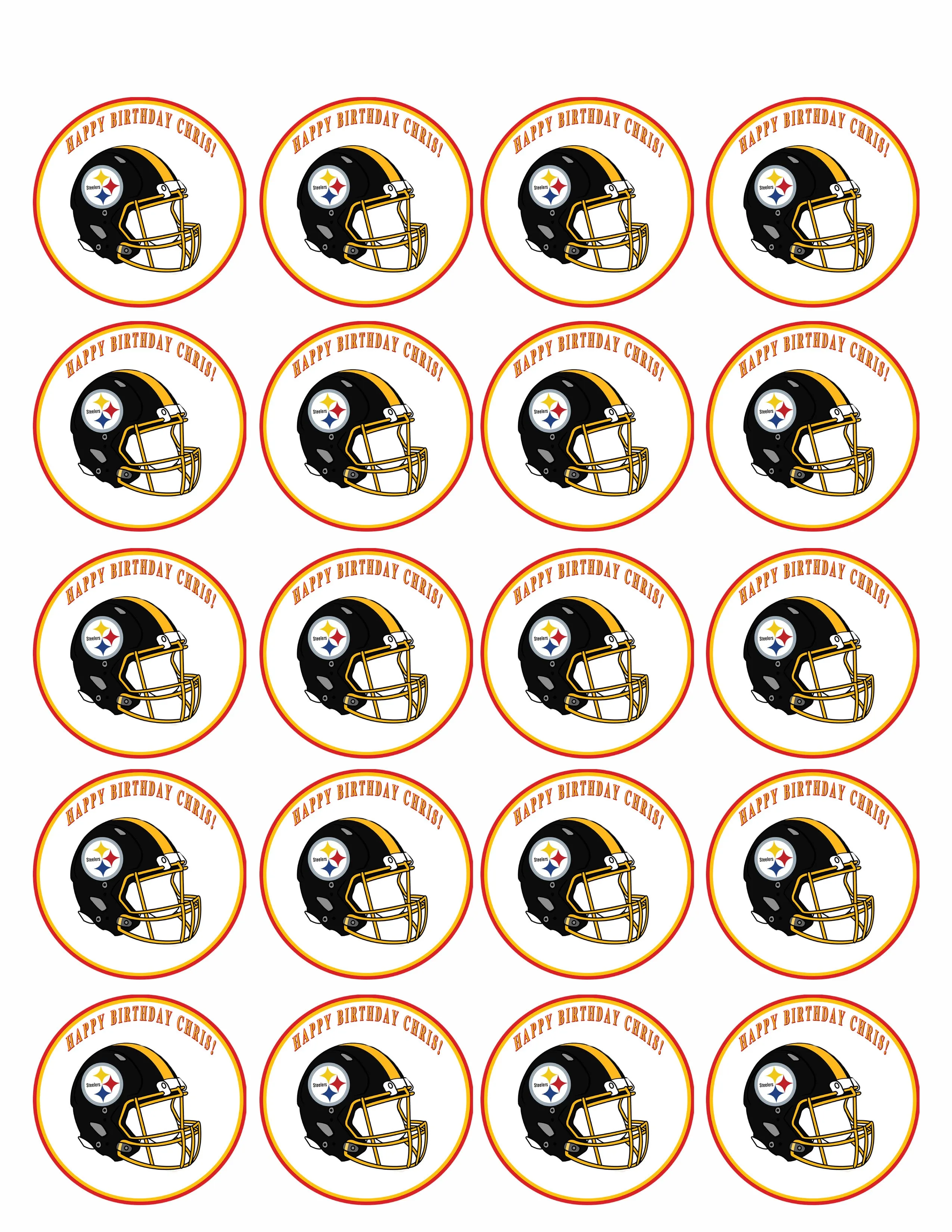 Pittsburgh Steelers - Edible Cake Topper OR Cupcake Topper, Decor